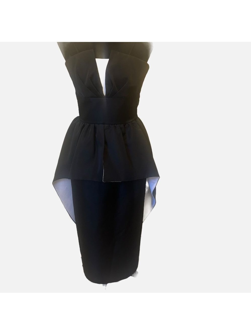 VTG Darcy Black Strapless Taffeta Dress Union Made USA Black Tie Wedding Prom